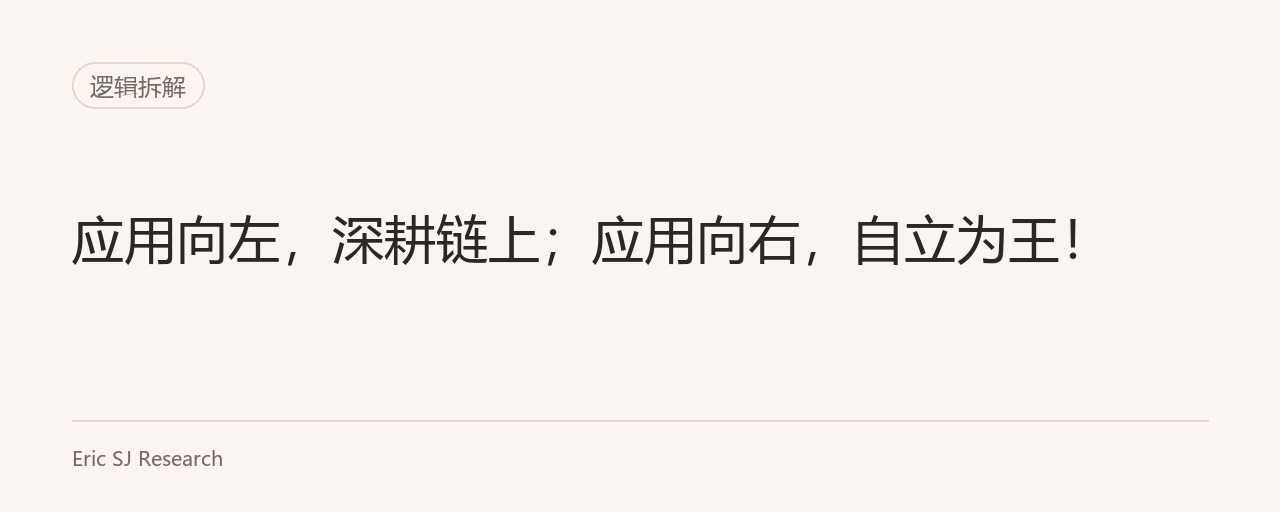 应用向左，深耕链上；应用向右，自立为王！